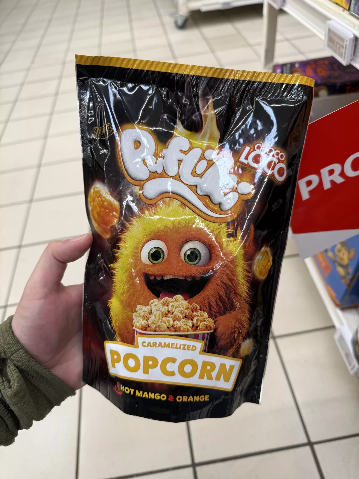 Choco Loco Pufliki Caramelized Popcorn Hot Mango & Orange / Karmelizowany popcorn o smaku mango, pomarańczy i chili | 110g