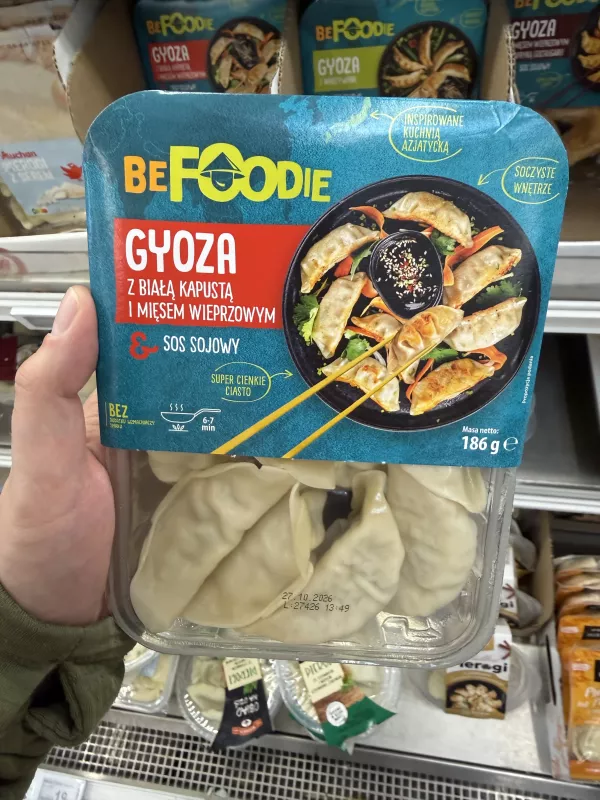 BeFoodie Gyoza z białą kapustą i mięsem wieprzowym & sos sojowy | 186g