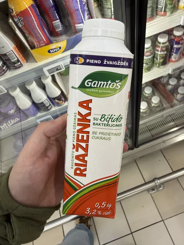 Gamtos Riaženka 3,2% / Riażenka – napój mleczny fermentowany z mleka pieczonego z bifidobakteriami | 500g