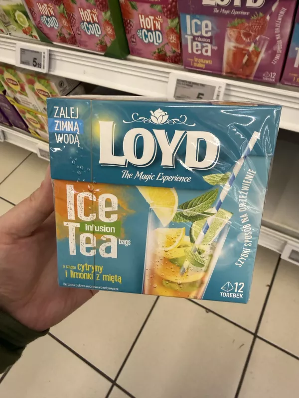 Loyd Ice Tea Cytryna i Limonka z Miętą 12 torebek (niebieskie opakowanie) | 30g