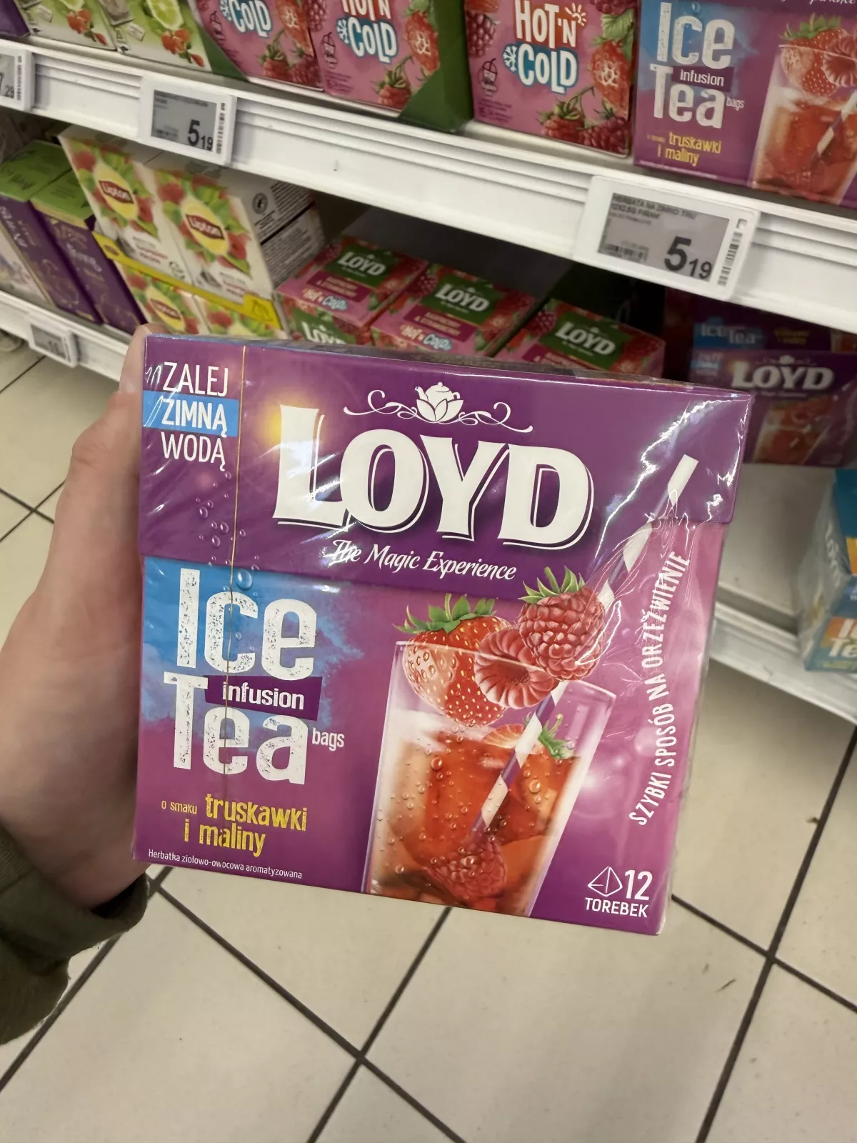 Loyd Ice Tea Truskawka i Malina 12 torebek | 30g