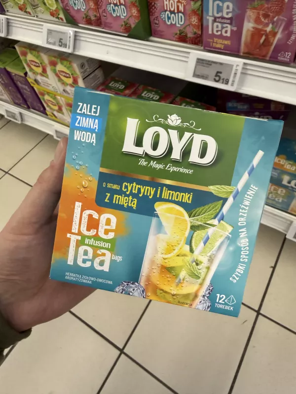 Loyd Ice Tea Cytryna i Limonka z Miętą 12 torebek (zielony pas z logo) | 30g