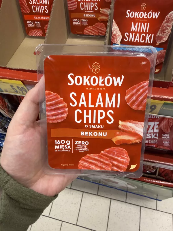 Sokołów Salami Chips o smaku Bekonu | 60g