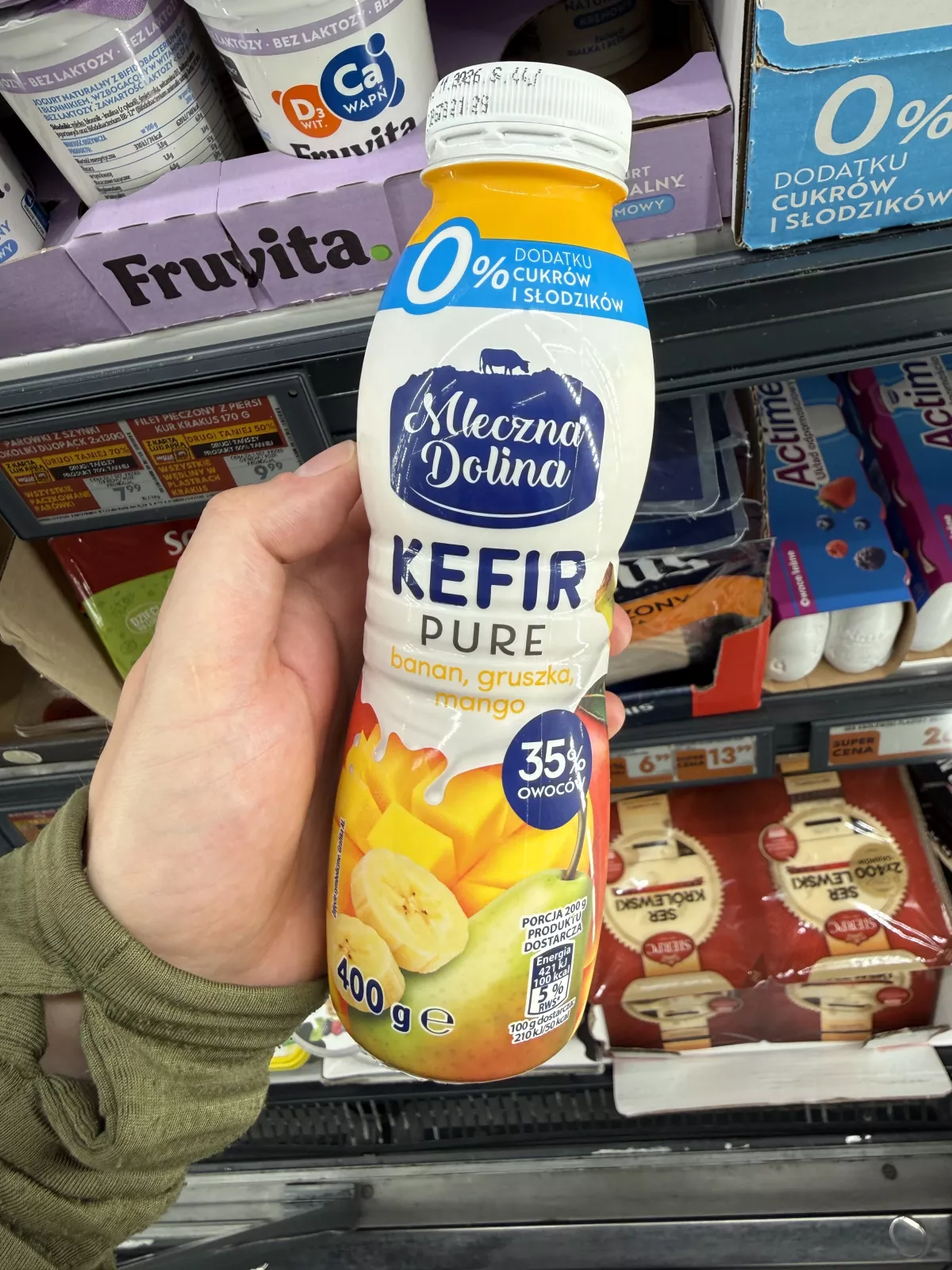 Mleczna Dolina Kefir Pure banan, gruszka, mango | 400g
