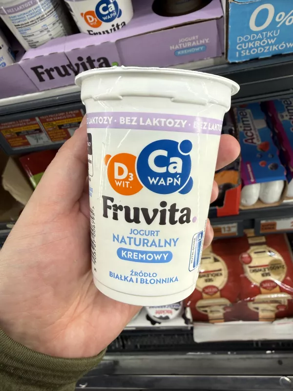 Fruvita Jogurt naturalny kremowy bez laktozy | 200g