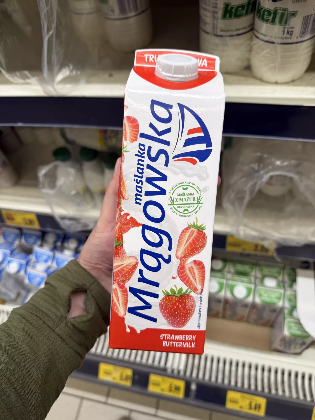 Mlekpol Maślanka Mrągowska truskawkowa | 1000ml