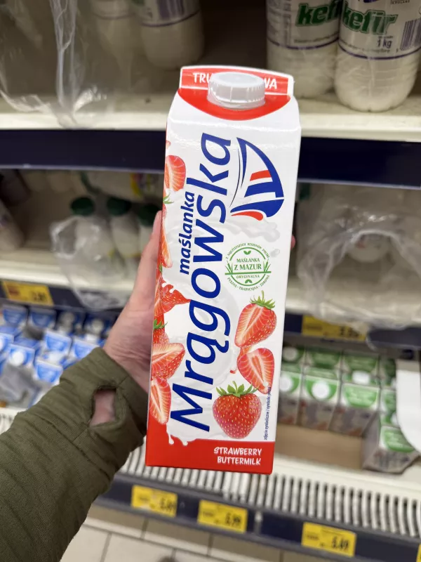 Mlekpol Maślanka Mrągowska truskawkowa | 1000ml