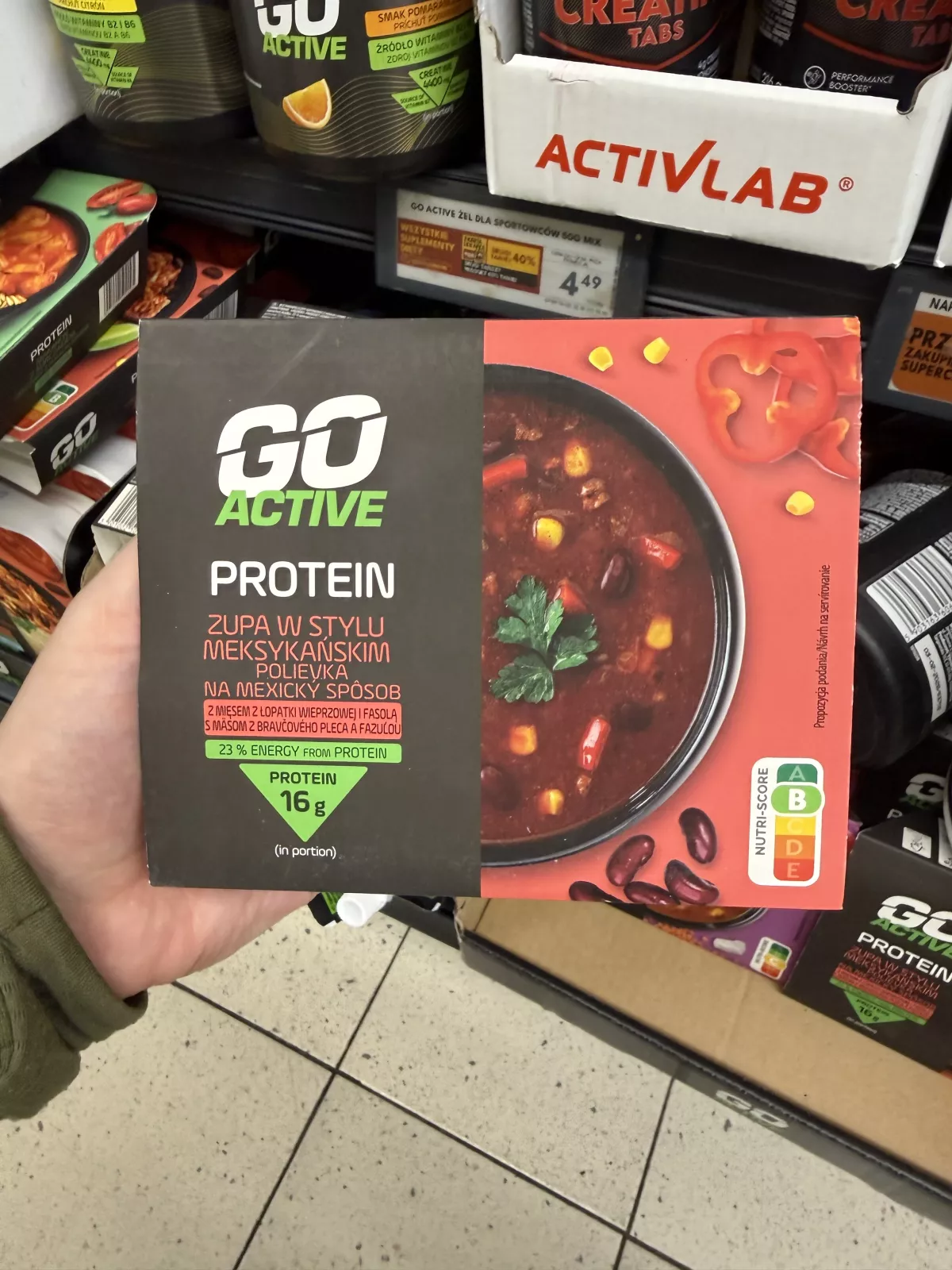 Go Active Protein Zupa w stylu meksykańskim z mięsem z łopatki wieprzowej i fasolą | 400g