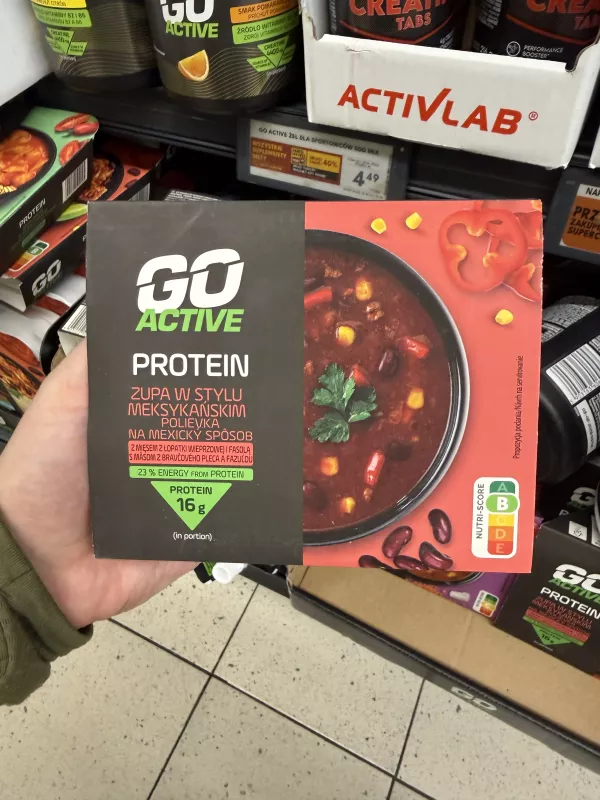 Go Active Protein Zupa w stylu meksykańskim z mięsem z łopatki wieprzowej i fasolą | 400g