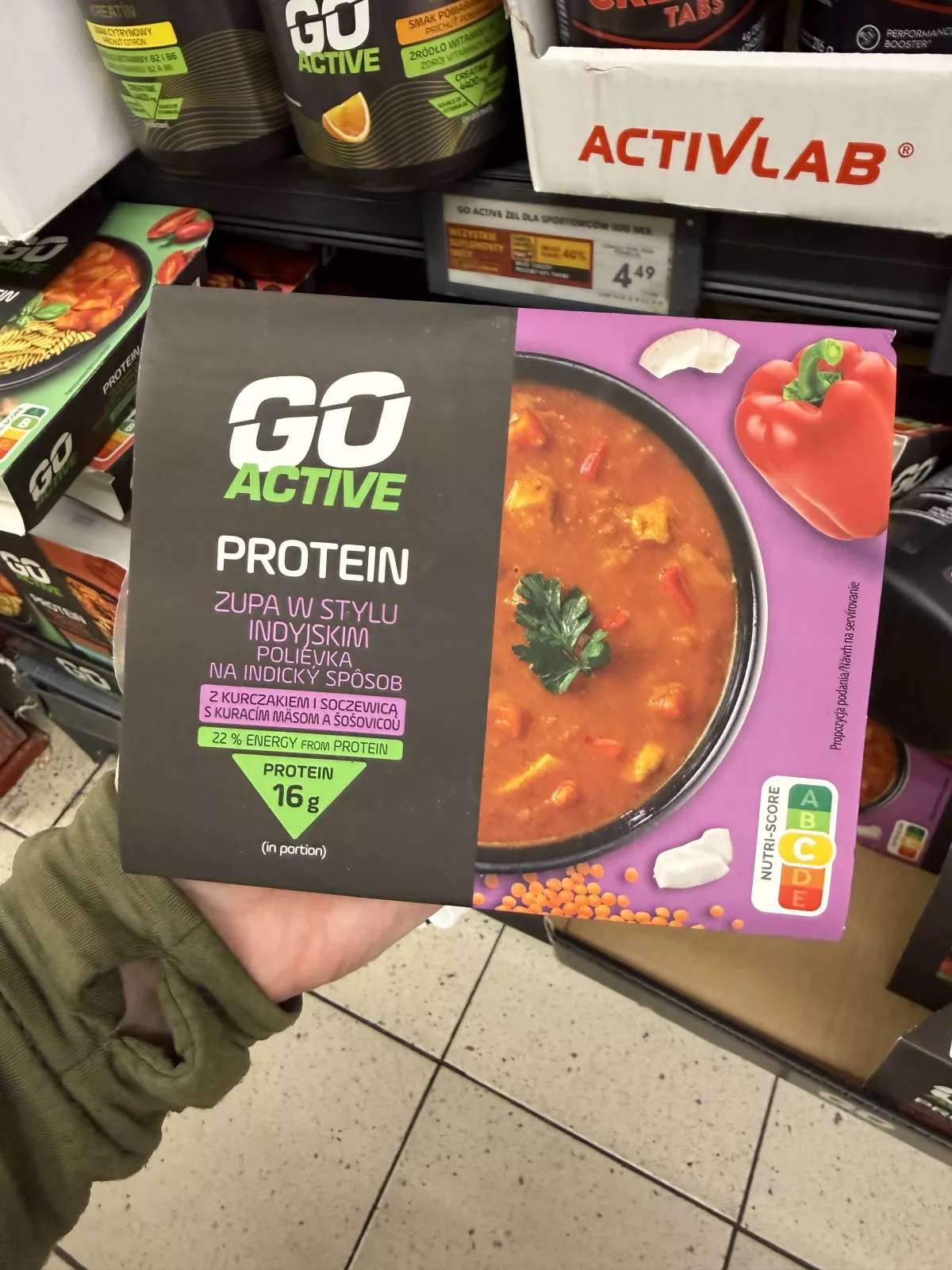Go Active Protein Zupa w stylu indyjskim z kurczakiem i soczewicą | 400g