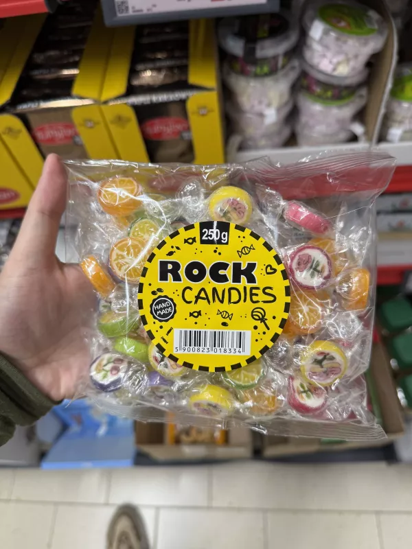 Gran-Pik Rock Candies karmelki deserowe o smaku owocowym | 250g