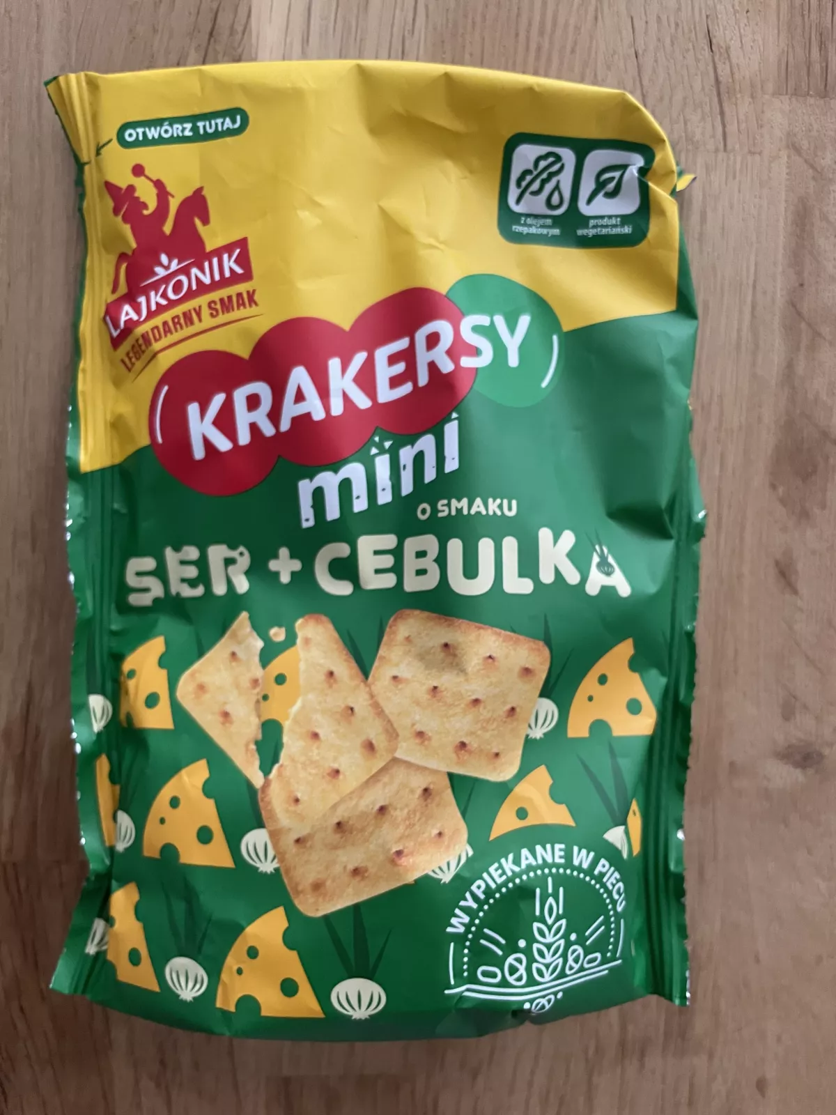 Lajkonik Krakersy mini smak Ser + Cebulka | 100g