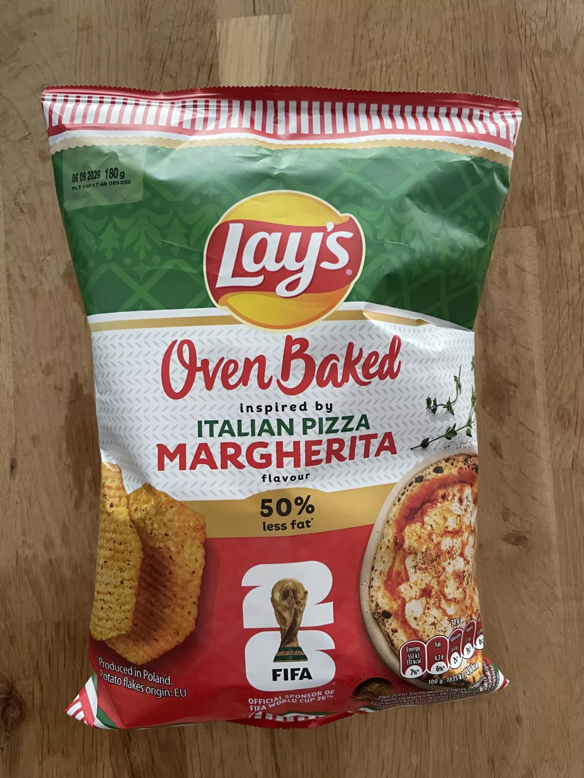 Lay’s Oven Baked Italian Pizza Margherita Flavour FIFA World Cup 26 | 180g